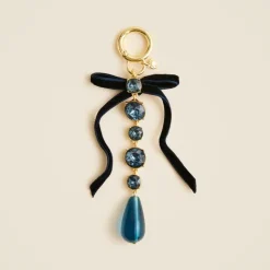 Crystal bow bag charm