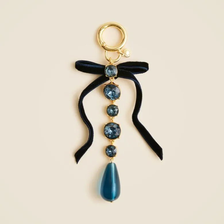 Crystal bow bag charm