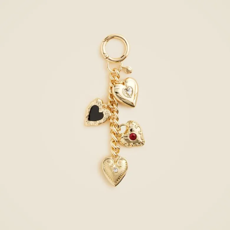 Crystal heart bag charm