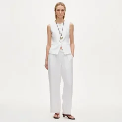 Cutaway vest top in linen