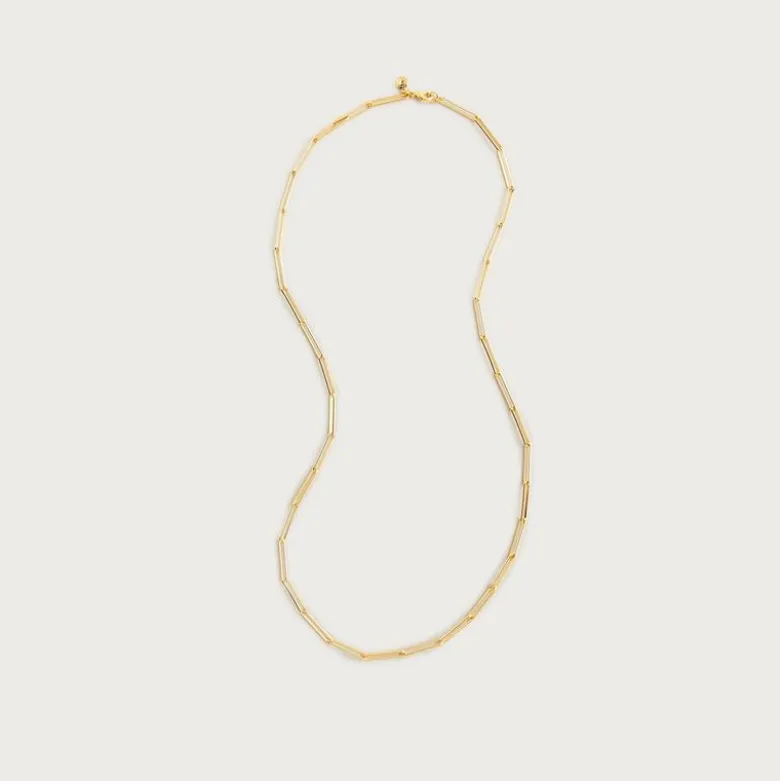 Dainty gold-plated paper-clip necklace