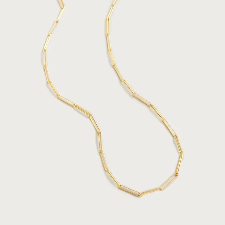 Dainty gold-plated paper-clip necklace