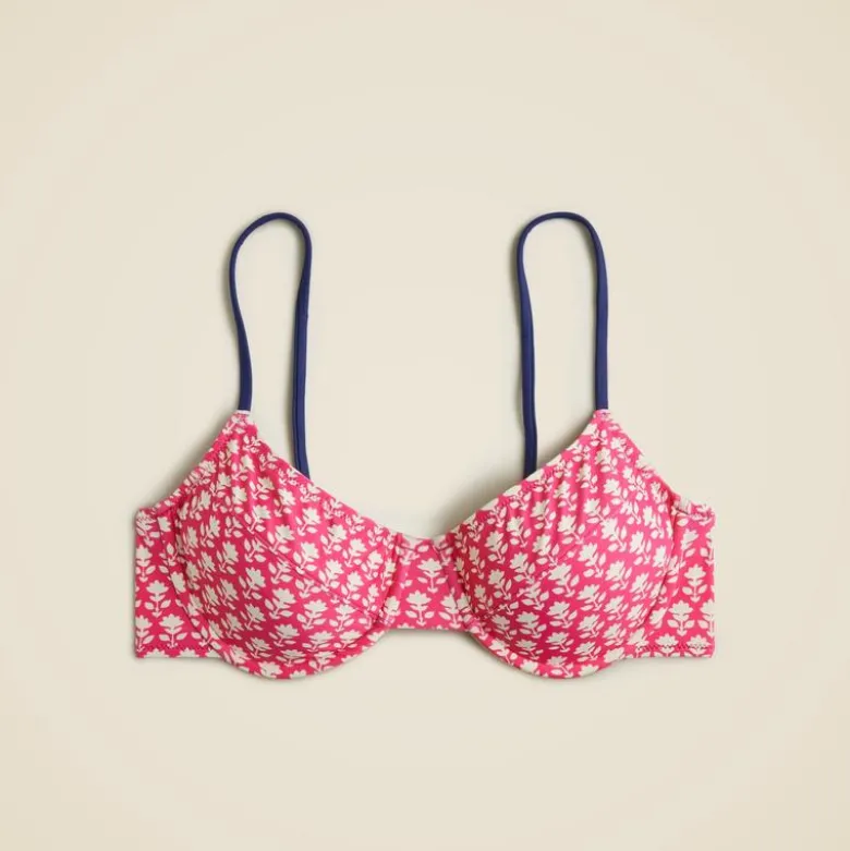 DD 1993 underwire bikini top in pink stamp floral