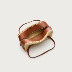Delphine handknotted shoulder bag in straw