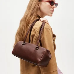 Delphine shoulder bag in novelty leather