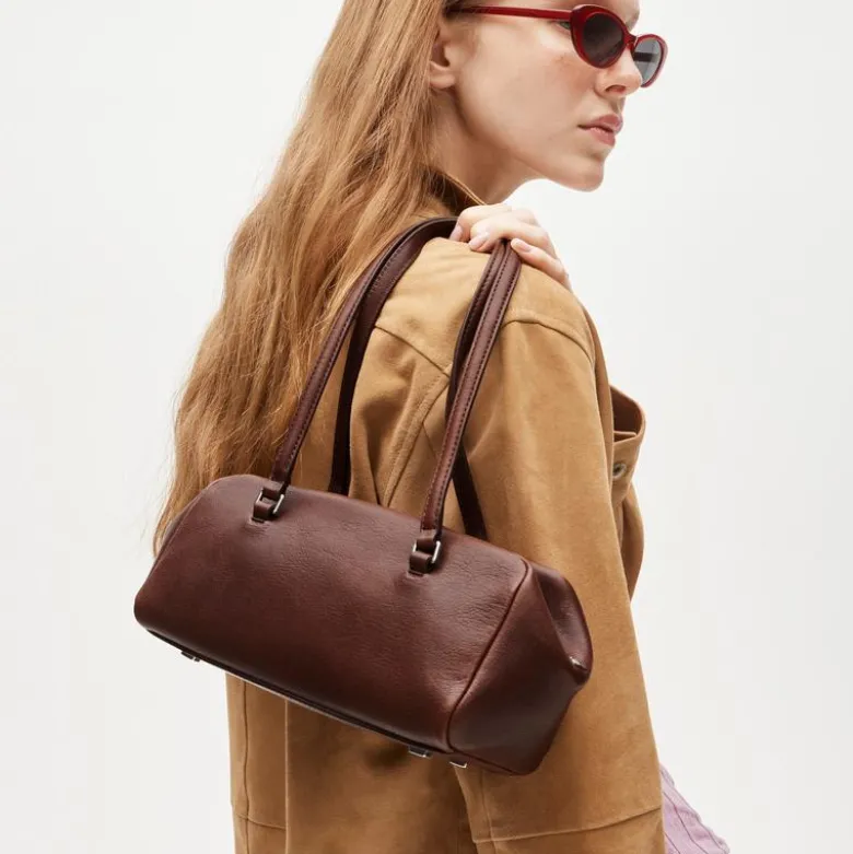 Delphine shoulder bag in novelty leather