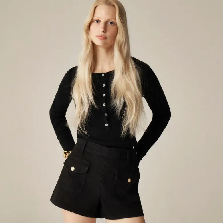Denim short with sailor pockets