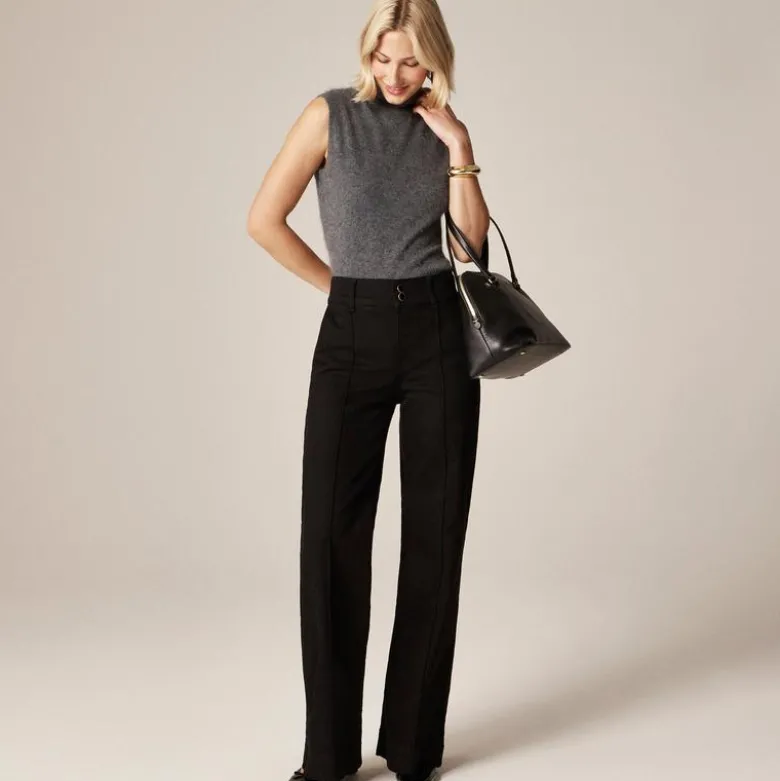 Denim trouser jean with stacked buttons