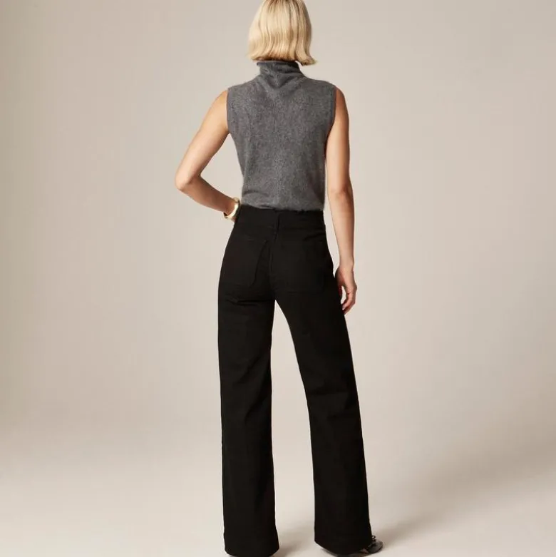 Denim trouser jean with stacked buttons