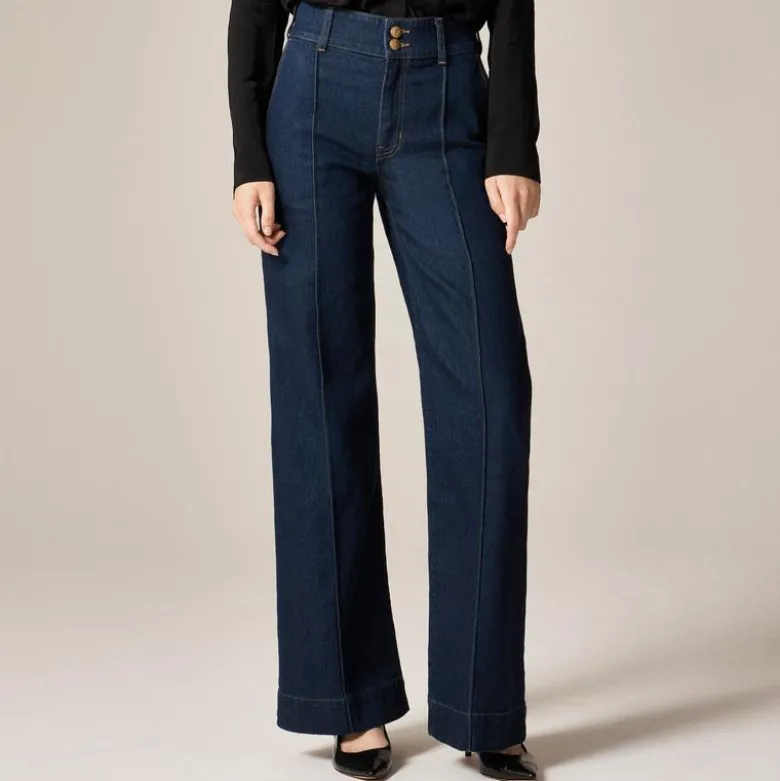 Denim trouser jean with stacked buttons