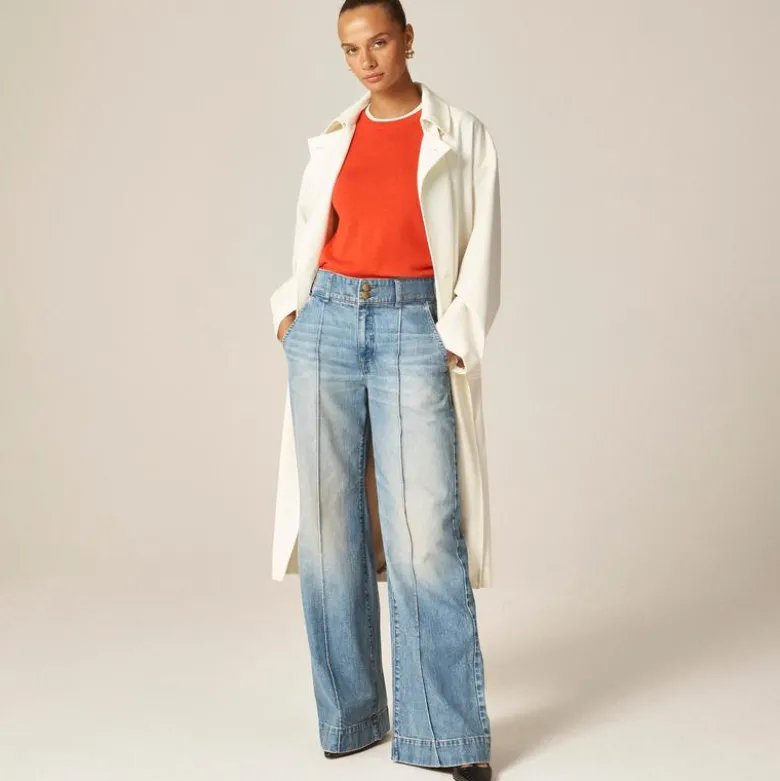 Denim trouser jean with stacked buttons