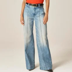 Denim trouser jean with stacked buttons