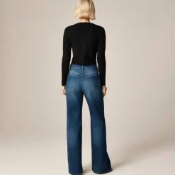 Denim trouser jean with velvet stripe