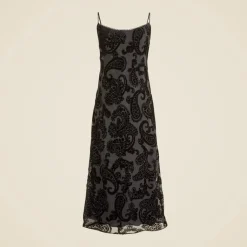 Devoré velvet slip dress