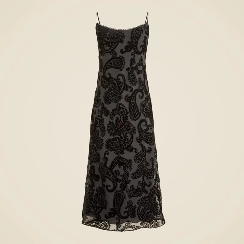 Devoré velvet slip dress