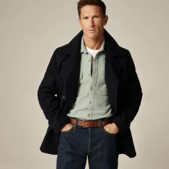 Dock peacoat in wool blend with PrimaLoft®