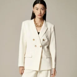 Double-breasted blazer in Italian stretch merino wool blend
