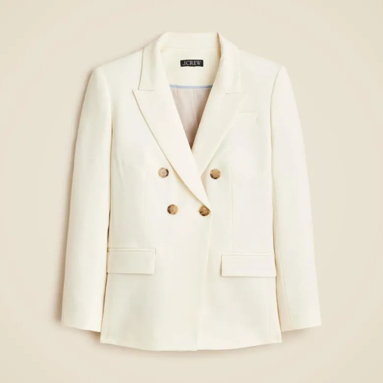 Double-breasted blazer in Italian stretch merino wool blend
