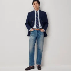 Double-breasted blazer in English wool