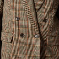 Double-breasted blazer in glen plaid wool