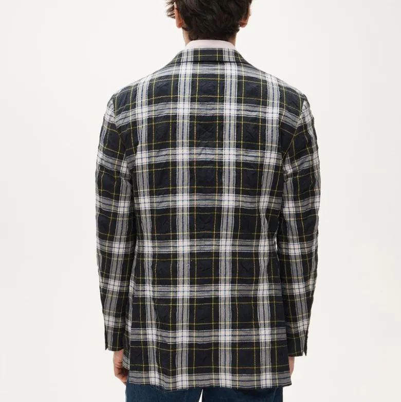 Double-breasted blazer in Japanese seersucker