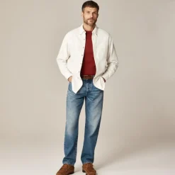 Double-faced brushed cotton oxford overshirt