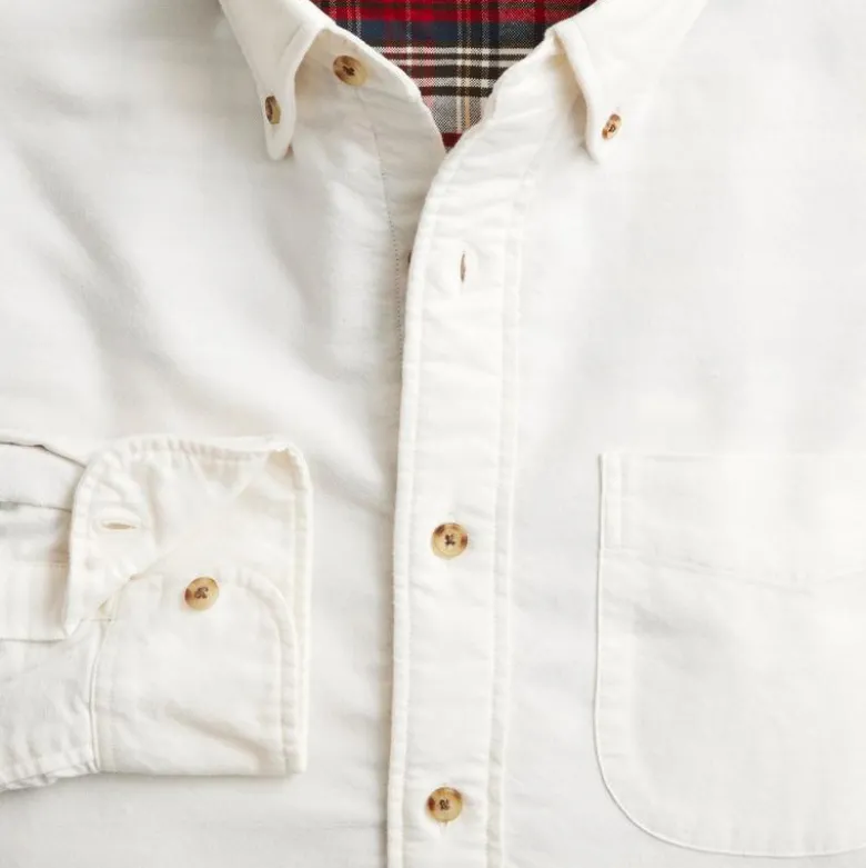 Double-faced brushed cotton oxford overshirt