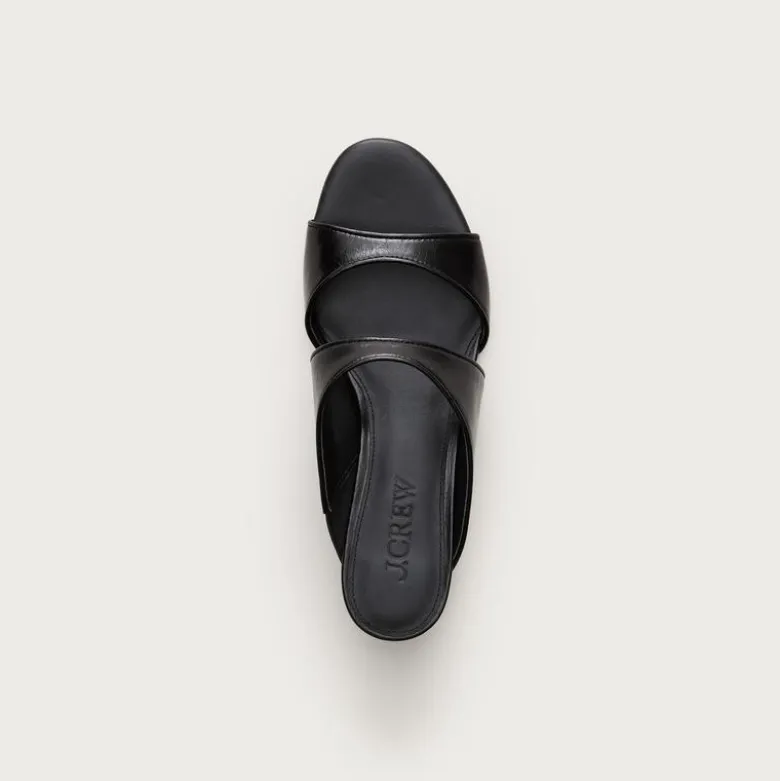 Double-strap kitten heels in Italian leather