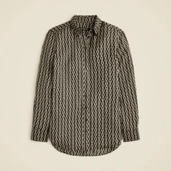 Drapey button-up shirt in chain-print viscose twill
