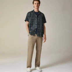 Drawstring pant in stretch cotton blend