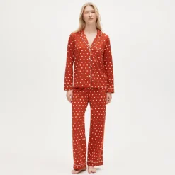 Dreamy cotton-blend pajama pant set in heart print