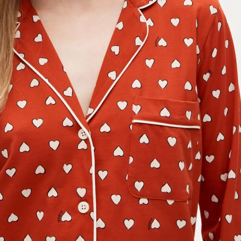 Dreamy cotton-blend pajama pant set in heart print