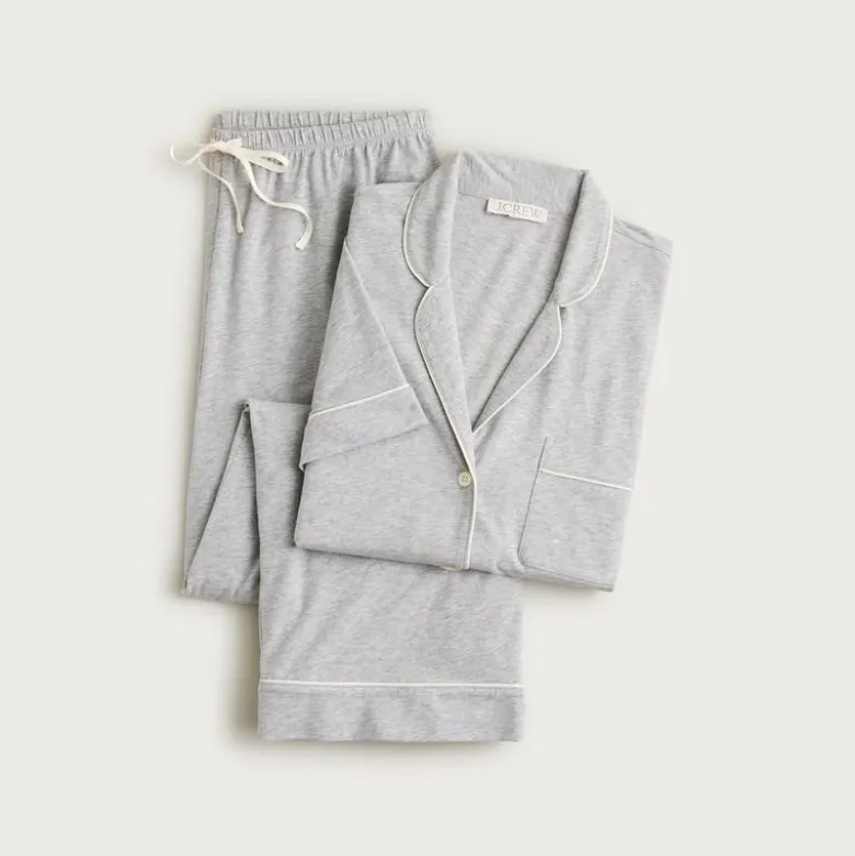 Dreamy cotton-blend short-sleeve pajama pant set