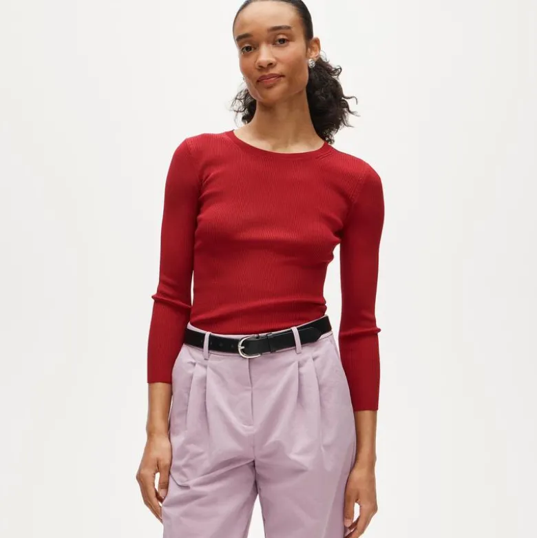 Elbow-sleeve sweater