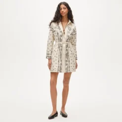 Elena mini shirt-dress in bandana-print cotton poplin