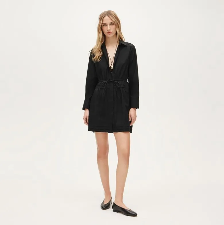 Elena mini shirt-dress in cotton poplin