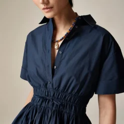 Elena mini shirt-dress in cotton poplin