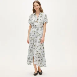 Elena shirt-dress in crepe de chine