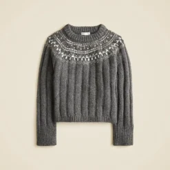 Embellished Fair Isle sweater in wool blend