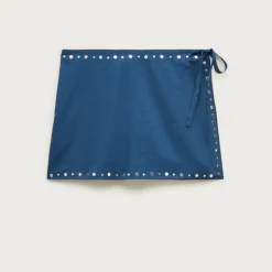 Embellished side-tie mini skirt