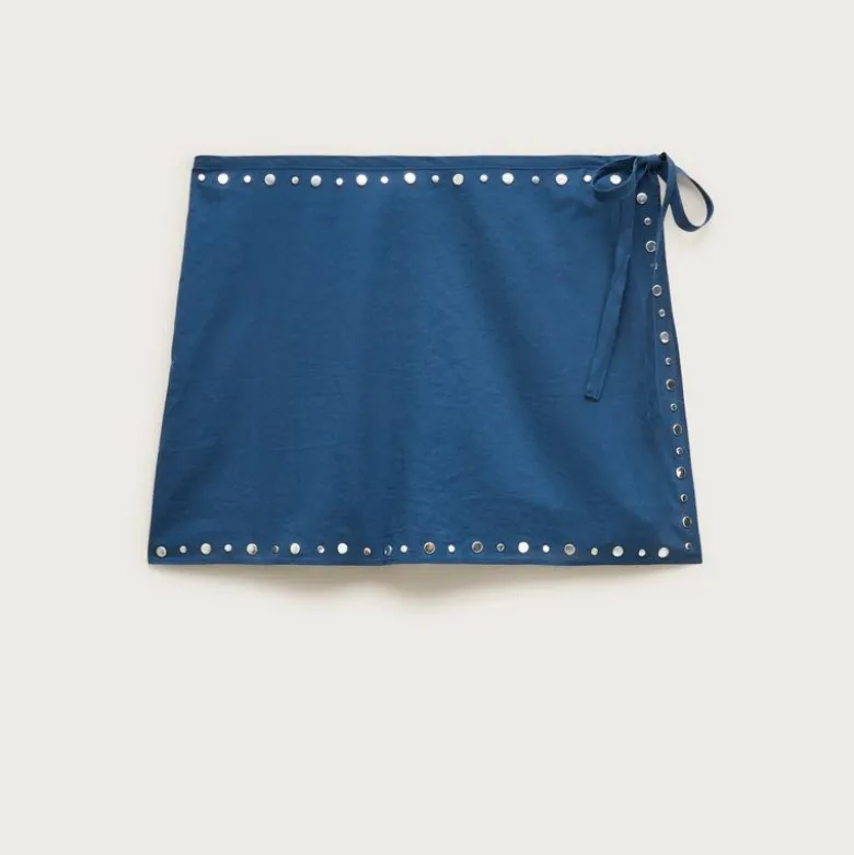 Embellished side-tie mini skirt