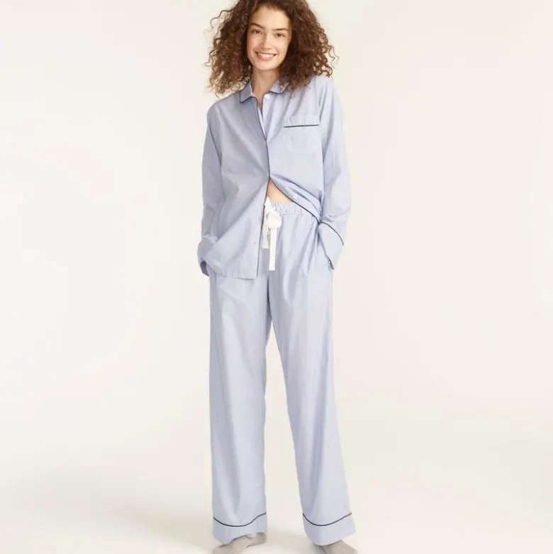 End-on-end cotton long-sleeve pajama set