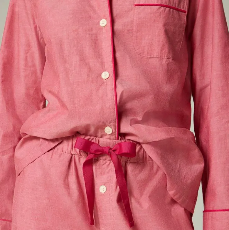 End-on-end cotton long-sleeve pajama set
