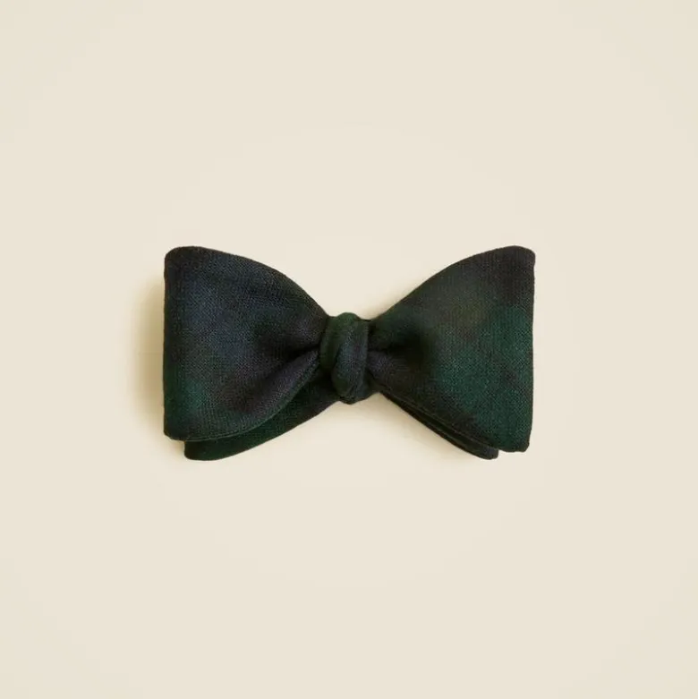 English merino wool tartan bow tie