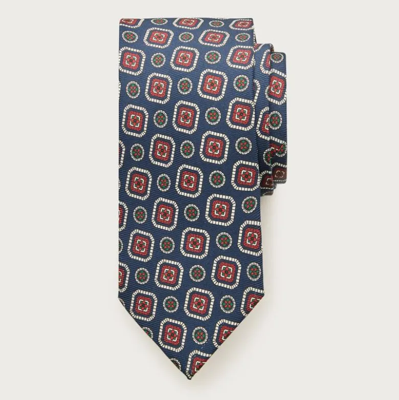 English silk twill printed tie
