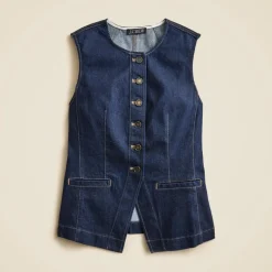 Essential cutaway vest in denim