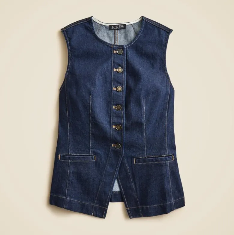 Essential cutaway vest in denim