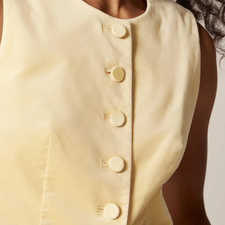 Essential cutaway vest top in velvet