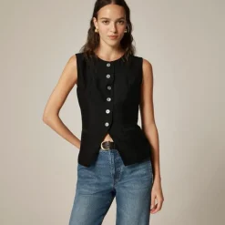 Essential cutaway vest top in textured satin