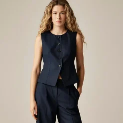 Essential tailored vest top in wool-blend